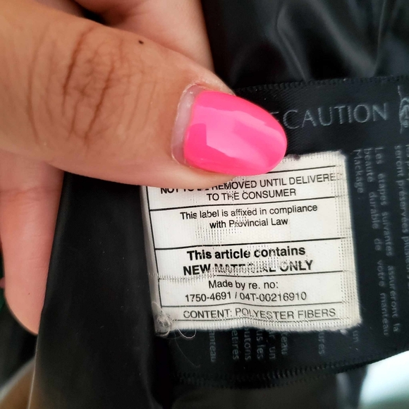 Mackage Black Nylon Double Zip Hood Lined Parka With Black Fur Collar S - Picture 9 of 10